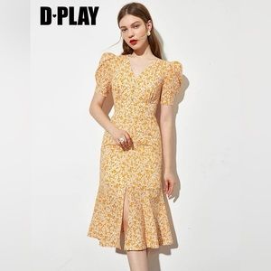 Floral Dress｜yellow flower｜L